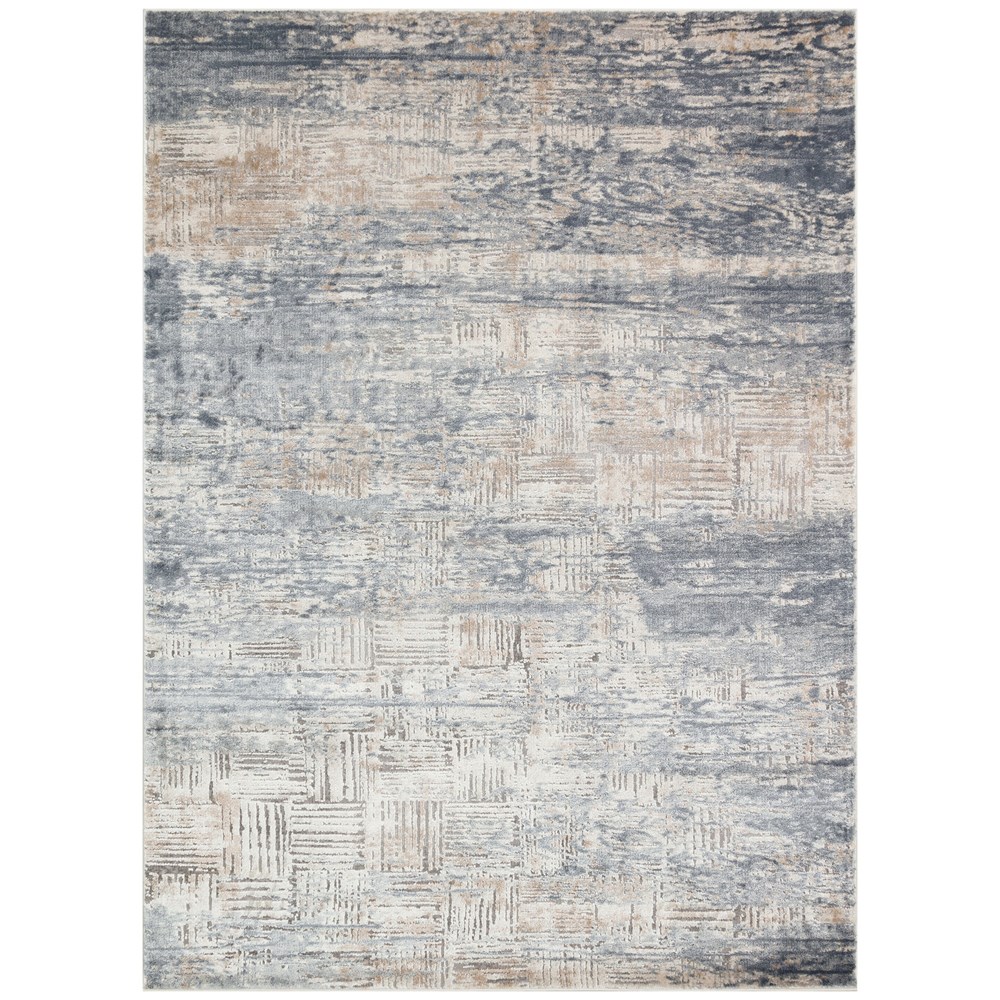 Luzon Abstract Rugs By Concept Loom LUZ805 in Blue Ivory